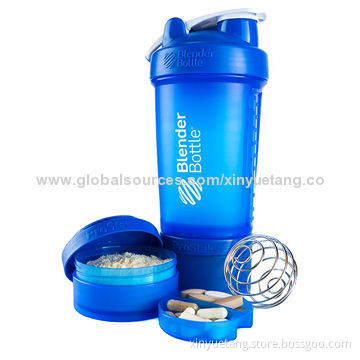 450mL BPA-free Plastic Protein Shaker Bottle with Pill Box, 21.5x9cm SizeNew
